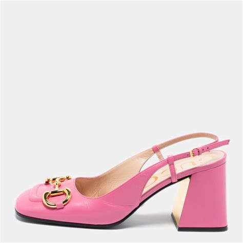 pink gucci block heel|gucci heel price.